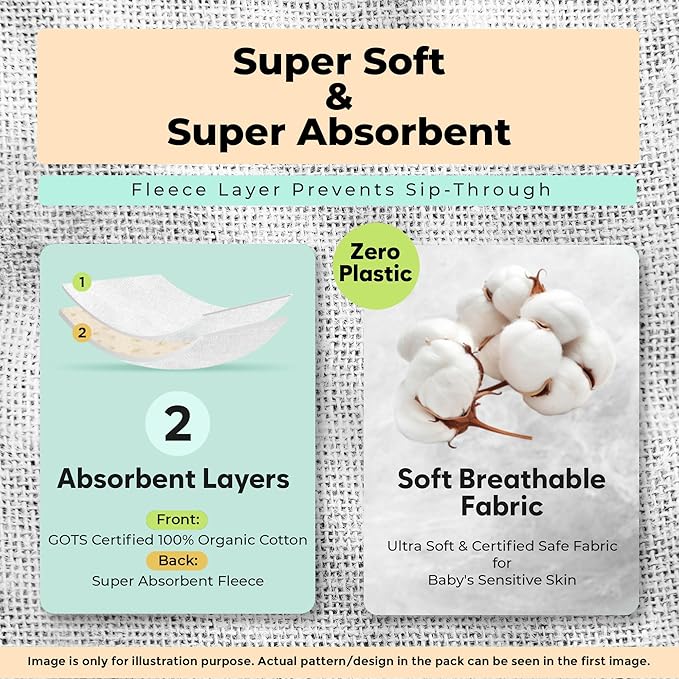 KiddyStar Organic Cotton Baby Bibs for Boys & Girls – Soft, Absorbent Teething & Drool Bibs - Adjustable Snaps for Toddlers