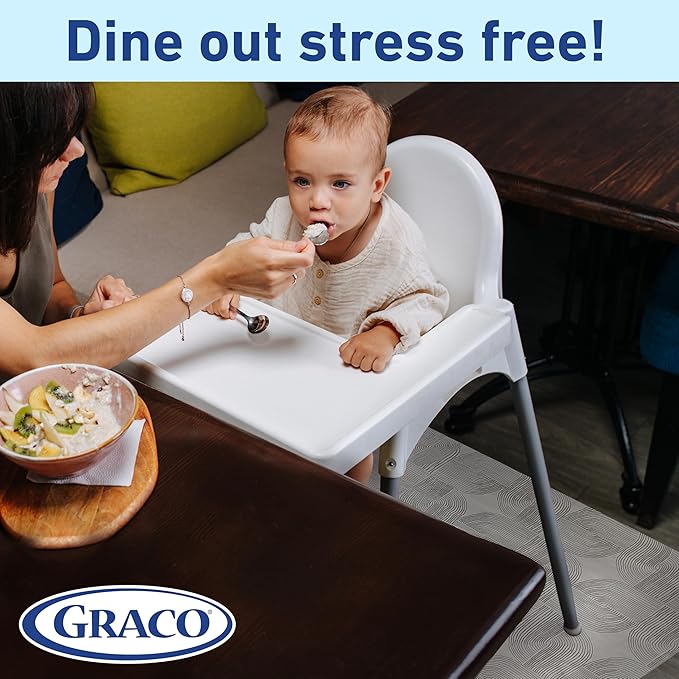 Graco Baby Disposable Splat Mats – 60 Count (6 Designs, 10 of Each), 47" x 40", Biodegradable Floor Protector for Mealtime, Under High Chair, Home & Restaurant Use
