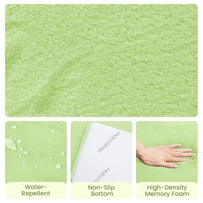 Baby Play Mat for Floor,1.3" Thick Elasti-Foam 50"×50" Playpen Mat for Tummy Time, Soft Coral Velvet for Toddler,Infant,Kids,Non-Slip Backing Safe for Crawling (Sage Green)