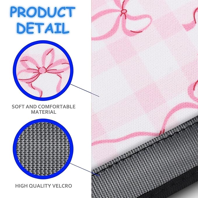 YR Seat Belt Cover for Kids, Soft Comfort Seat Belt Cushion for Children, Cute Cartoon Pattern Car Seat Belt Pads Cover for Girls and Boys, 1 Pack (Pink Bows)
