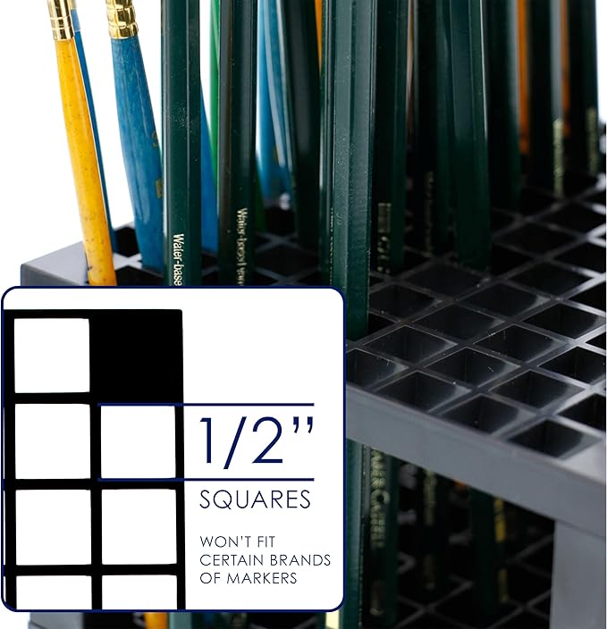 U.S. Art Supply 96 Slot Marker Organizer & Paint Brush Holder – Marker Storage, Pens, Brushes, Colored Pencils