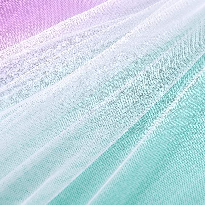 XiDi Curtains for Bedroom Decor, RainbowPink Purple Green 42/84/1