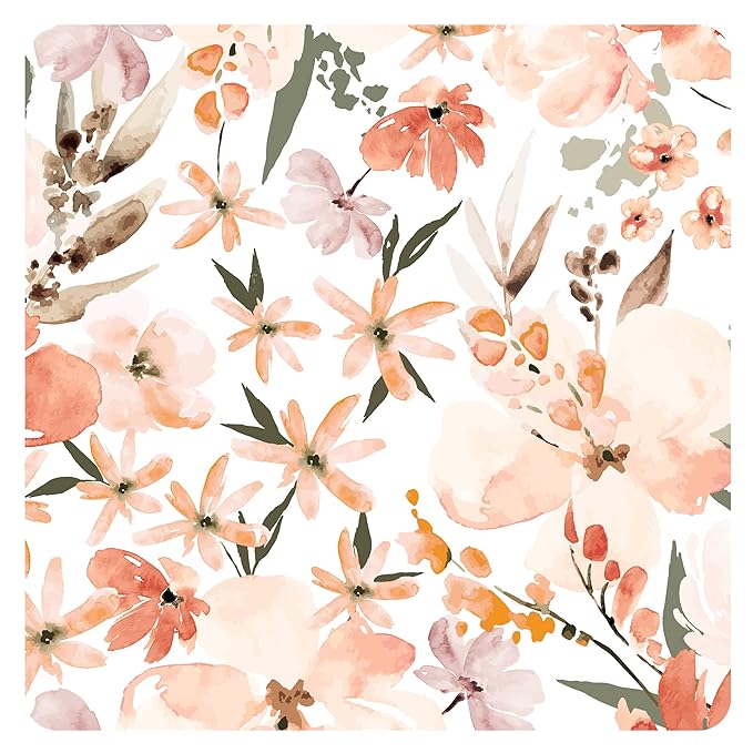 BapronBaby Peachy Dream Splash Mat - Waterproof Catch-All for Under High Chairs, Floors, Tables, Playtime or Arts & Crafts - Machine Washable - 45" x 45”
