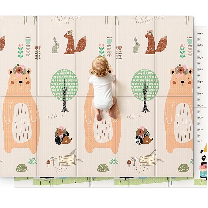 UANLAUO Baby Play Mat for Floor, Kids Play Mats 71x59 Playpen Mats Extra Large Waterproof Activity Playmats for Babies and Toddlers Infants Tummy Time, Foam Baby Crawling Mat with Travel Bag