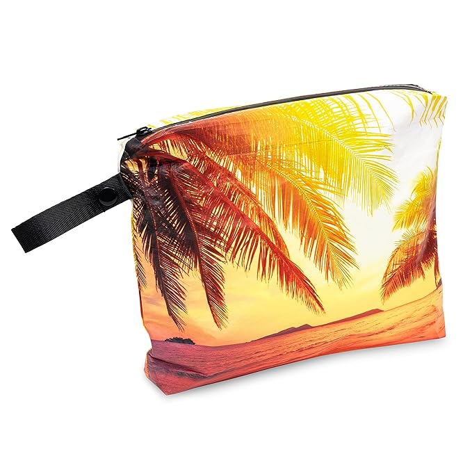 Rolling Nomad Tyvek Zippered Pouch, Wet Swimsuit Bags, Waterproof Reversable Dry Pouch, Travel Essentials, Toiletry, Beach, Waterproof, Wet Clothes & Wipes, Summer Must Haves, 11.5x8.5x2, (Medium)