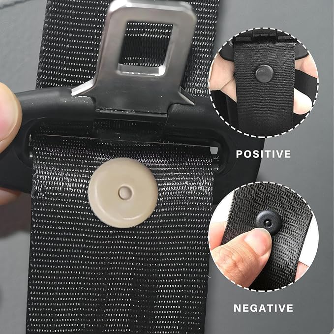 10 Sets Seat Belt Button Stop, Snap-on Seatbelt Stopper Kit Prevent Buckle from Sliding Down, No Welding Required Plastic Safety Belt Stop Clip for Cars Trucks SUVs (Beige)