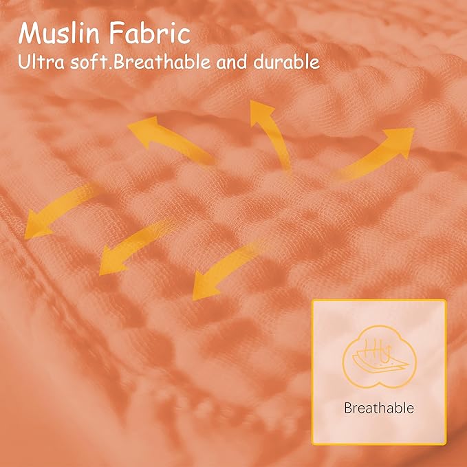Lovely Care 12 Pack Muslin Burp Cloths 100% Cotton Muslin Cloths Large 20''x10'' Extra Soft and Absorbent Baby Burping Cloth - Vermilion