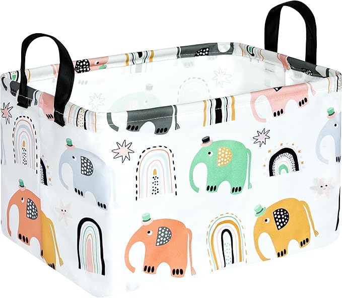 ACMUUNI Rectangle Gift Shelf Nursery Storage Basket Laundry Hamper Storage Box and Bins for Home Clothes with Handles