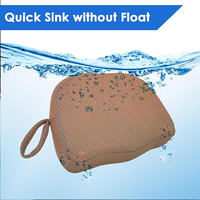 AEROiVi Hot Tub Booster Seat for Adults, 5 Inch Thick Supportive Cushion with Non-Slip Bottom, Weighted for Quick Sink Without Float, Spa Booster Seat for Hot Tub (Including Inflatable), Pool, Bathtub
