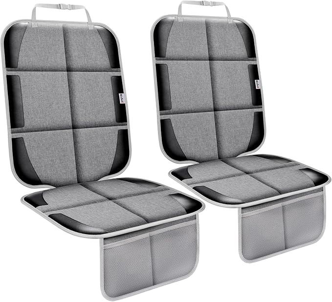 Meolsaek Car Seat Protector, Non-Slip Backing Will Not Leave Imprint, Waterproof Thicker Car Seat Cover for SUV, Sedan, Truck, Leather Car Seat Cushion (Gray Black)