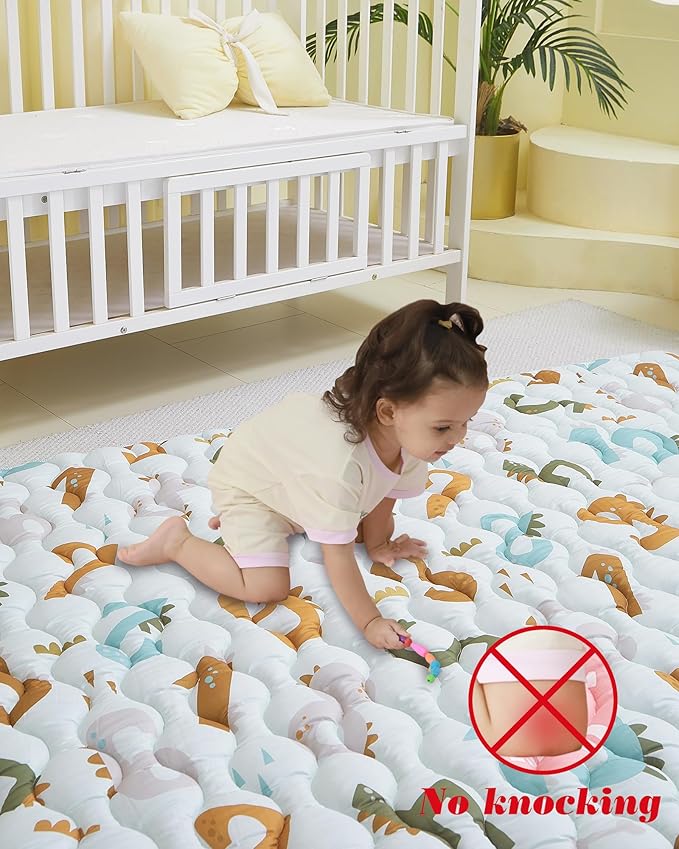 Viviland Baby Mats for Floor, 50x50 Inch Playpen Mat, Thick Cushioning Padding Playmat for Baby and Toddlers Infants, Non-Slip & Machine Washable, Blue Numbers