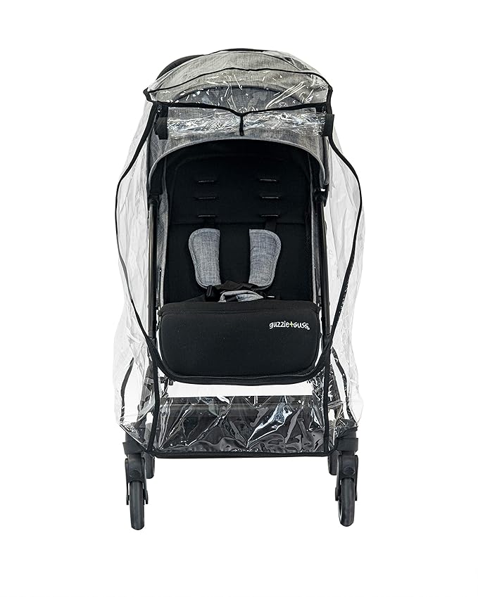 guzzie+Guss Universal Stroller Rain-Cover (Weather Shield), Clear, Well Ventilated, Waterproof Raincover Features Unique Zipped Front Opening, Fits Most Brands of Strollers incl Full-Sized and Jogger
