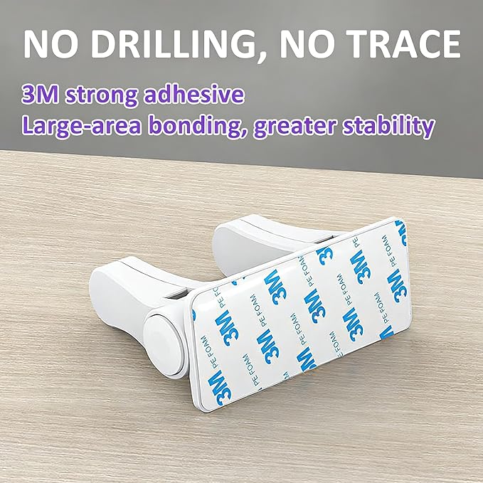 Door Handle Baby Proof, 2 Pack Door Lever Lock Child Proof No Drilling, Strong 3M Adhesive Child Safety Locks for Doors Cabinet Simple Install and No Tools Needed, White