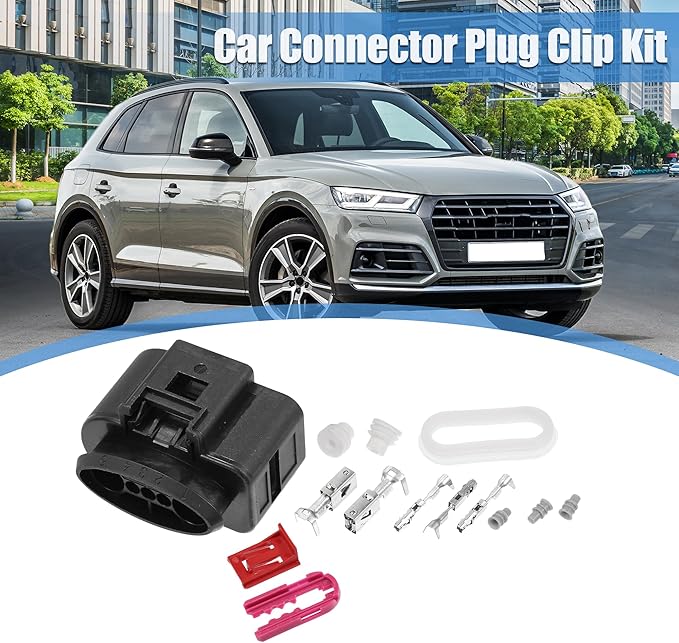 uxcell 1 Set 5 Pin No.1K0919231 Fuel Pump Control Connector Adapter Plug Clip Kit Replacement for VW for Audi for Seat for Skoda