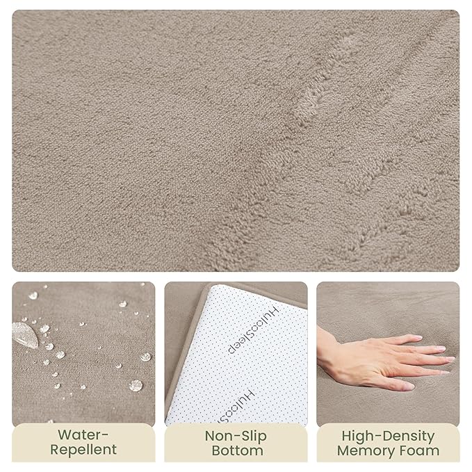 Baby Play Mat for Floor,50"×65" Playpen Mat for Toddler,Infant,Kids,1.3" Thick Elasti Foam Non-Slip Nursery Rug,Water Repellent Soft Padded Floor Mats for Tummy Time,Crawling(Beige)