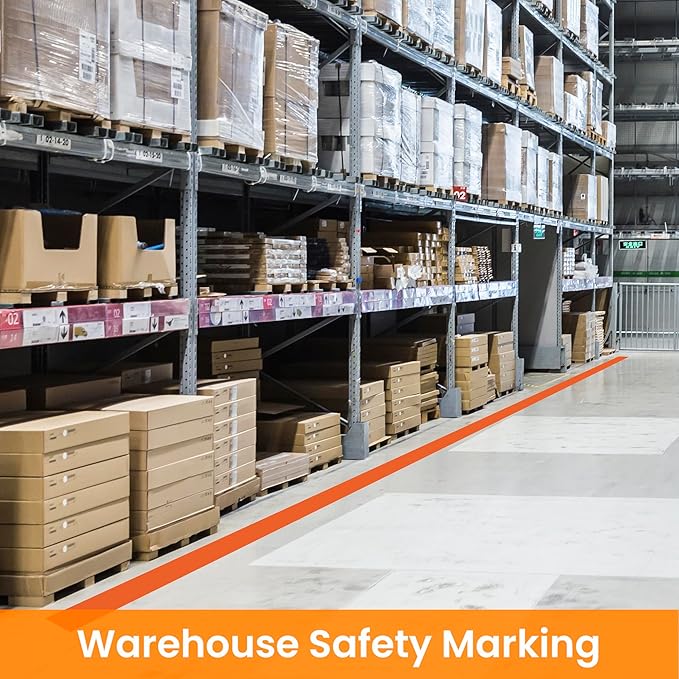 TAPEBEAR Floor Tape Orange Vinyl Tape 2" x 36yds, Floor Caution Marking Dance Splicing Tape Safety Warning Stripe Abrasion-Proof Waterproof for Gym, Warehouse, Traffic Signage, Color Coding, 3Rolls