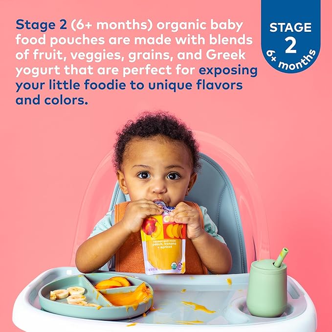 Plum Organics Stage 2 Organic Baby Food - Banana and Pumpkin - 4 oz Pouch (Pack of 4) - Organic Fruit and Vegetable Baby Food Pouch