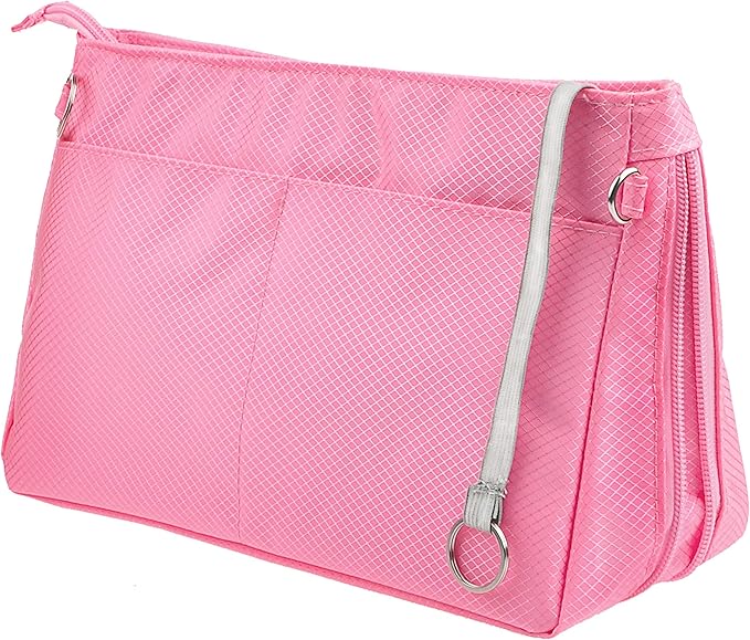 Vercord Expandable Nylon Handbag Purse Organizer Insert Liner Shaper Bag In Bag Rose Medium