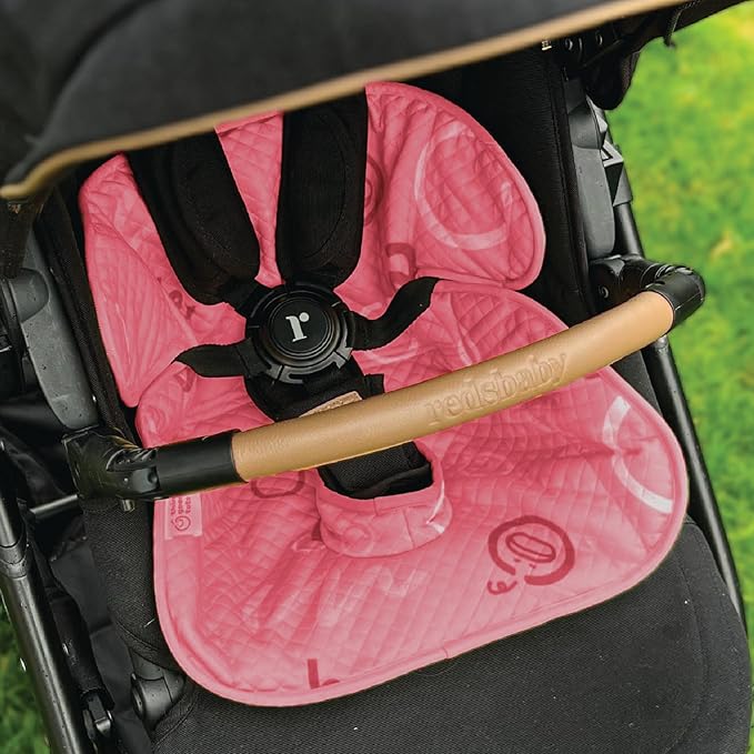 THINK GOOD TOTS Pink Piddle Pad 2-Pack – Waterproof Car Seat & Stroller Protector for Potty Training Toddlers & Babies, Machine Washable, Anti-Slip Backing, Universal Fit
