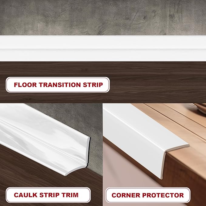 1.6 Inch x 20 Feet Wall Corner Protector Peel and Stick Corner Trim Molding Strip Self Adhesive Wall Edge Protectors Guards for Edge Ceiling, White
