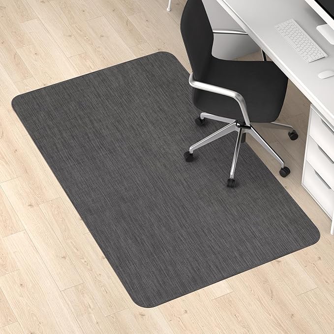 Blvornl Office Chair Mat for Hardwood Floor, 32.3"x 47.2" Desk Chair Mat for Hard Wood and Tile Floor, Large Anti-Slip Hard Floor Protector Rolling Chair Pad, PVC Desk Rug, Black