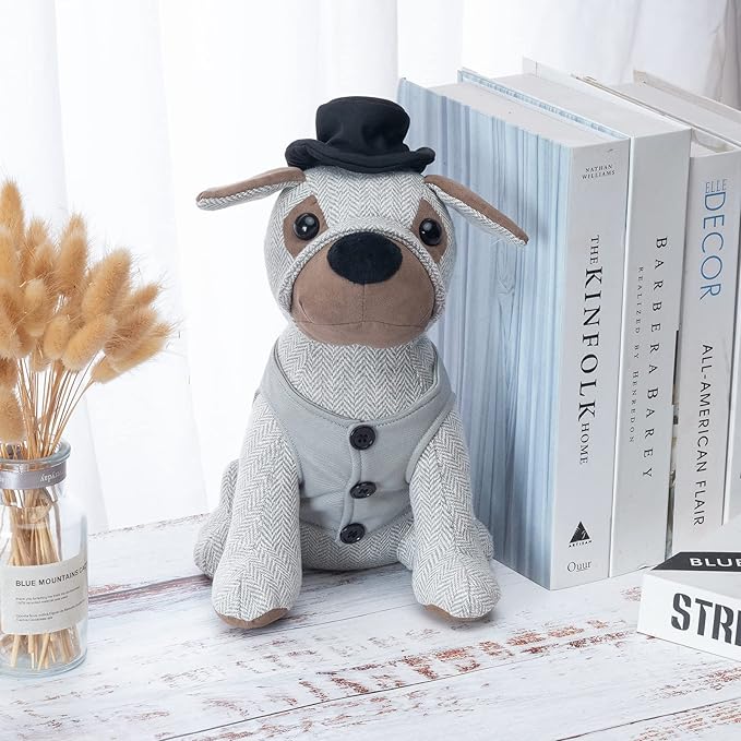 Marwood Cute Door Stopper Decorative Door Stops for Home and Office, Gentleman Dressed Dog Weighted Interior Doorstop Fabric Stuffed Animal Door Stopper Floor Decorative
