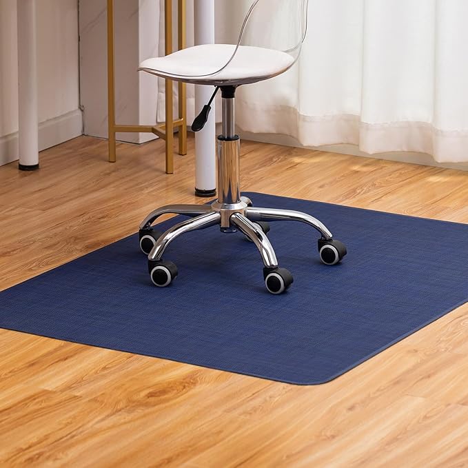 BARoyal Office Chair Mat for Hardwood Floor Under Desk Computer Rolling Chair Mat for Wood/Tile Floor Non-Slip Heavy Duty Desk Rug PVC Plastic Hard Floor Protector 30" x 48"(Indigo)