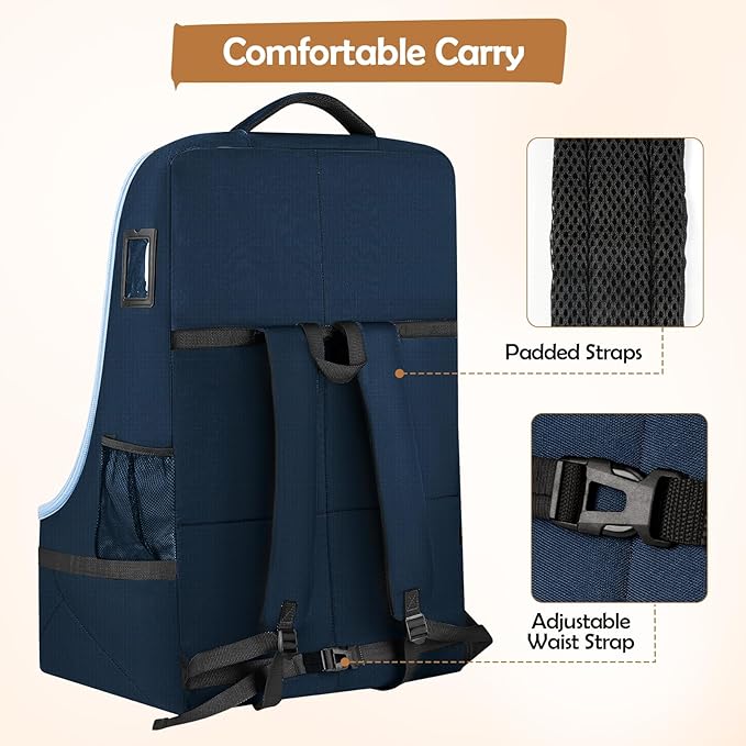 YOREPEK Padded Carseat Travel Bag, Car Seat Travel Cover Backpack with Shoulder Straps, Gate Check Car Seat Bag, Baby Airplane Travel Essentials