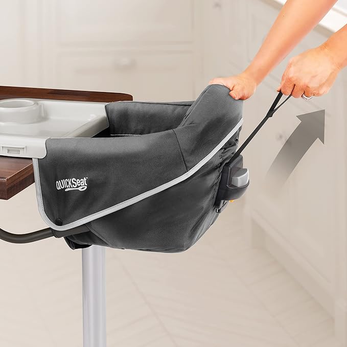 Chicco QuickSeat Hook-On Chair, Portable High Chair for Babies and Toddlers, for Children up to 37 lbs., Travel-Friendly | Graphite/Grey