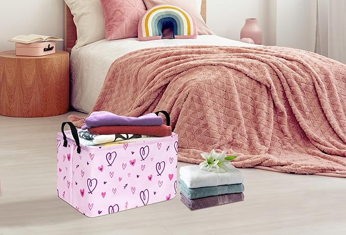 ACMUUNI Rectangle Gift Shelf Nursery Storage Basket Laundry Hamper Storage Box and Bins for Home Clothes with Handles