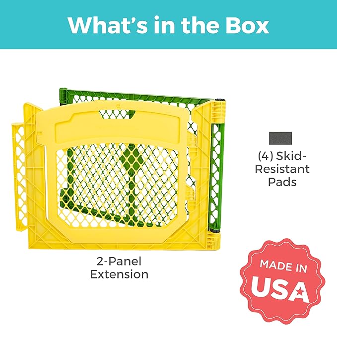 Toddleroo by North States - Superyard Colorplay 2-Panel Door Extension: 65.5 Inch Play Yard Extension with Door - Works with Superyard Playpens - Colorplay