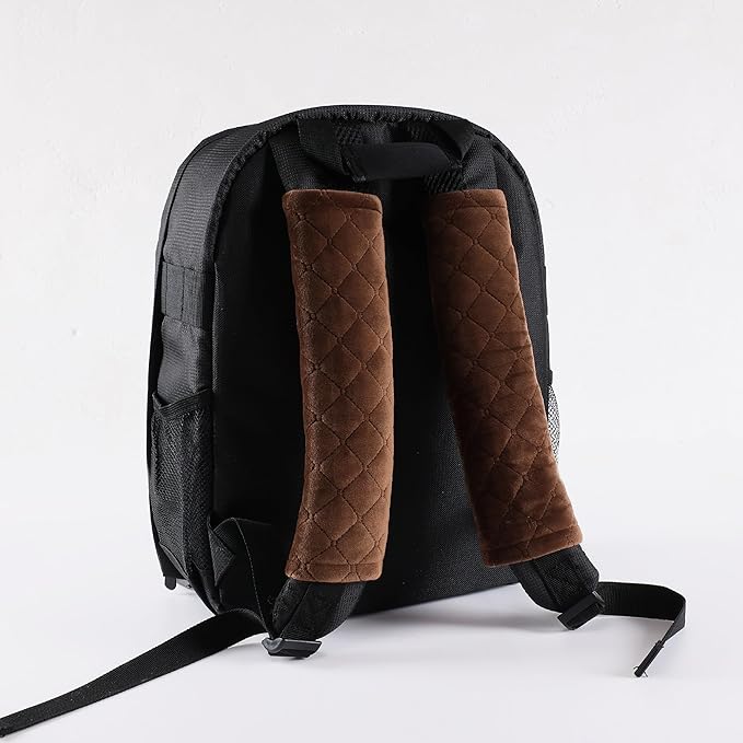 Amooca Soft Auto Seat Belt Cover Seatbelt Shoulder Pad Cushions 2 PCS for a More Comfortable Driving Universal Fit for All Cars and Backpack Brown