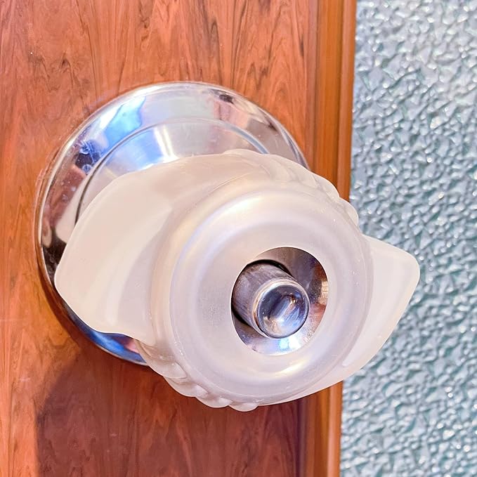 6Pcs(3"W x 2" D) Silicone Door Knob Grips - Anti-Static Door Knob Cover - Great Grips Elderly Door Knob - Silicone Doorknob Bumper Grips, Open Doors Easily