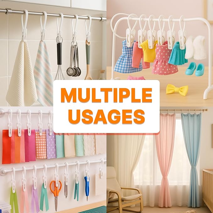HASHI Baby Clothes & Pants Clips, Non-Slip Hanger Clips with Strong Grip, Space-Saving Organizer for Baby & Toddler Laundry, Closet, Socks, Stroller, Travel & Drying Rack (60, Standard)