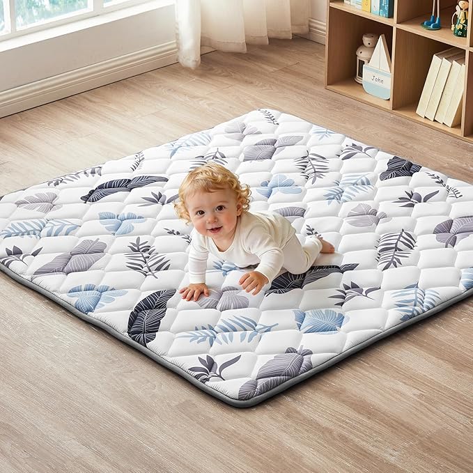 Baby Play Mat, 47x47 play mat for playpen, Non-Slip 47x47 playpen mat, Foldable Portable Playmat Suitable for babies learning to crawl and for travel