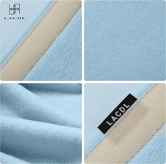 LACDL Extra Long Seatbelt Cover Super Soft Furry for Adults Kids Women & Men, Thick Plush Full Car Seat Belt Strap Cushion, Fluffy Shoulder Pad Protector, Auto Interior Accessories, Blue 10.5in, 2pcs
