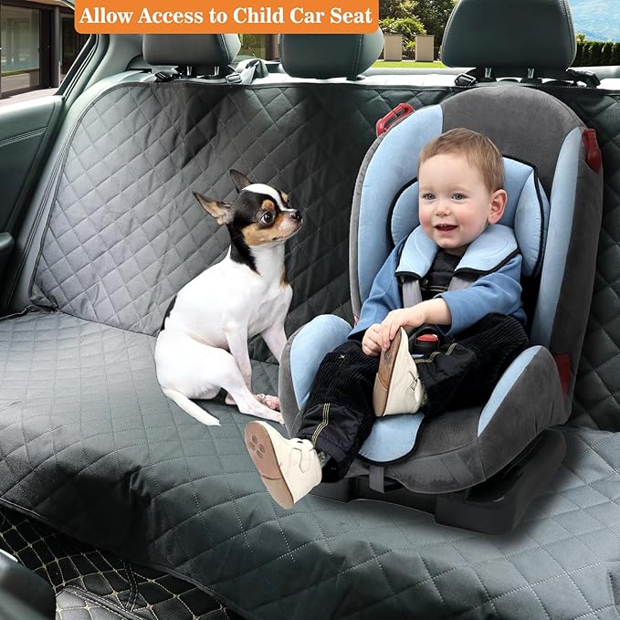 Meolsaek Dog Car Seat Cover for Back Seat, Waterproof Back Seat Pet Cover for Dogs, Non-Slip Backseat Cover for Dogs in Car (Bench)