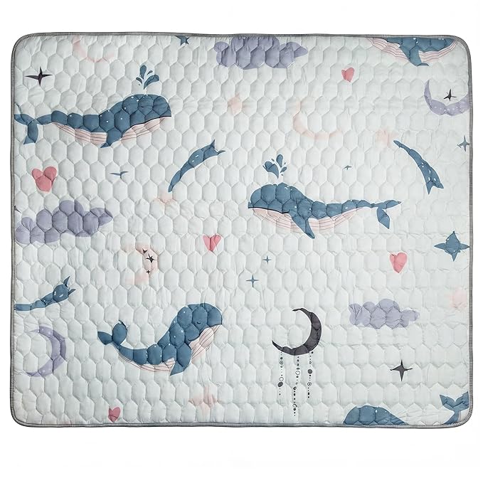 71"x59" Extra Large Baby Play Mat - Premium Thick, Non-Slip & Machine Washable Foam Floor Mat for Infants, Babies & Toddler. Fits Playpens,Spacious Crawling Space, Alphabet Design, Foldable & Odorless