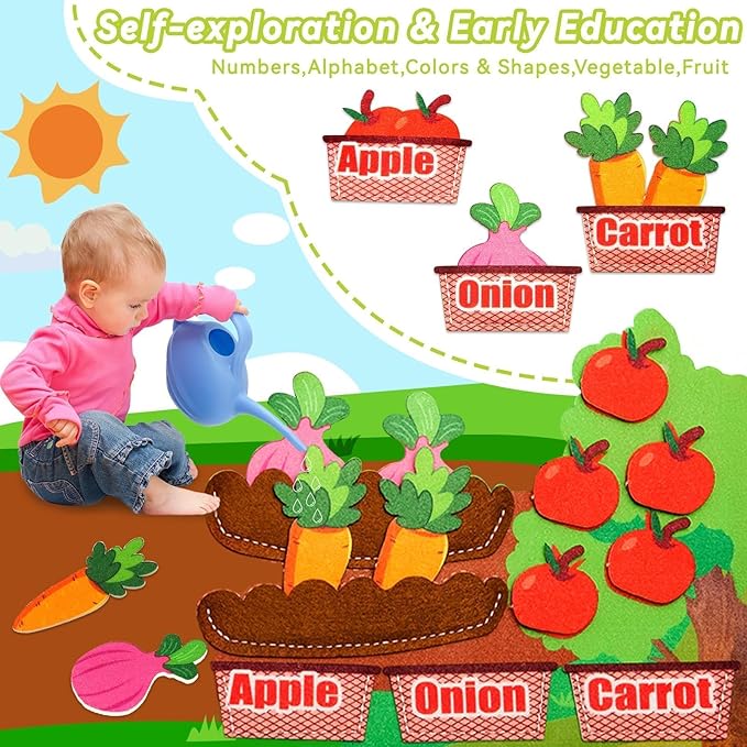 EggSun Busy Board for Toddlers 1-3, Farm Animals Quiet Busy Book for 1 Year Old, Felt Montessori Toys Educational Learning Activity Books, Airplane Car Travel Toys for Boys Girls Kids Birthday Gifts