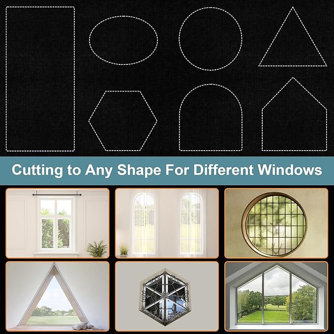 100% Blackout Window Cover, 118x57 Inch Portable Blackout Blinds, No Drill Privacy Blackout Shades, Cuttable Temporary Black Out Curtains for Bedroom Travel Dorm Home Nursery RV Media Room Darkening