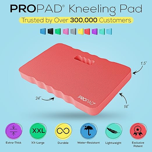 Thick Kneeling Pad, Garden Kneeler for Gardening, Bath Kneeler for Baby Bath, Kneeling Mat for Exercise & Yoga, Knee Pad for Work, Floor Foam Pad, 2X Large (XXL) 24 x 14 x 1.5 Inches, Red