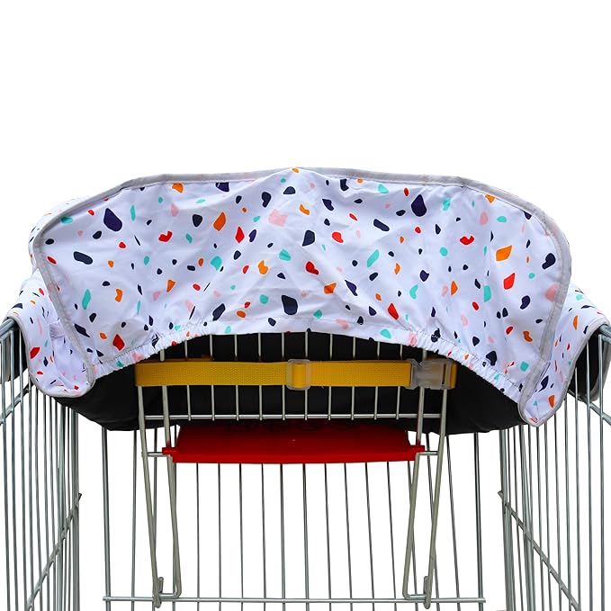 2-in-1 Shopping Cart and High Chair Cover-Grocery Cart Cover for Babies Toddlers Infants Resturant Highchair Cover-Padded Folds to Portable Pouch for Baby Boy Girl (Art)