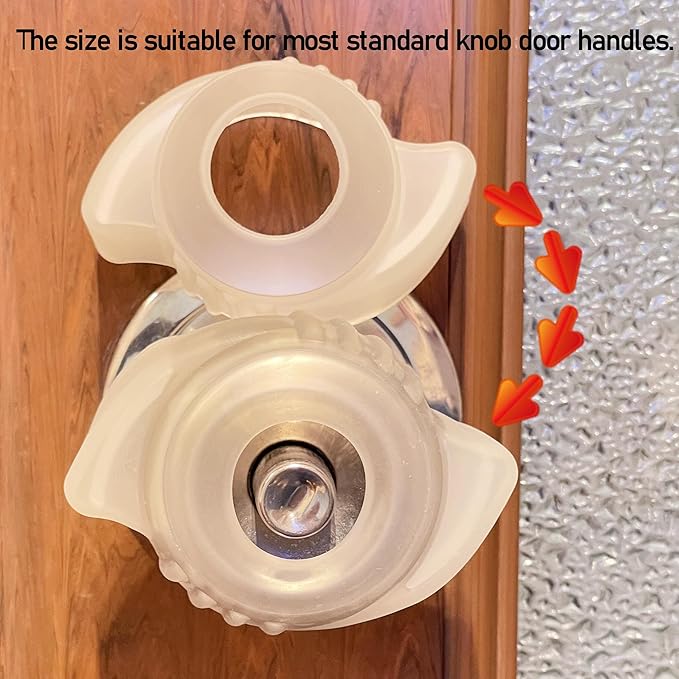 6Pcs(3"W x 2" D) Silicone Door Knob Grips - Anti-Static Door Knob Cover - Great Grips Elderly Door Knob - Silicone Doorknob Bumper Grips, Open Doors Easily
