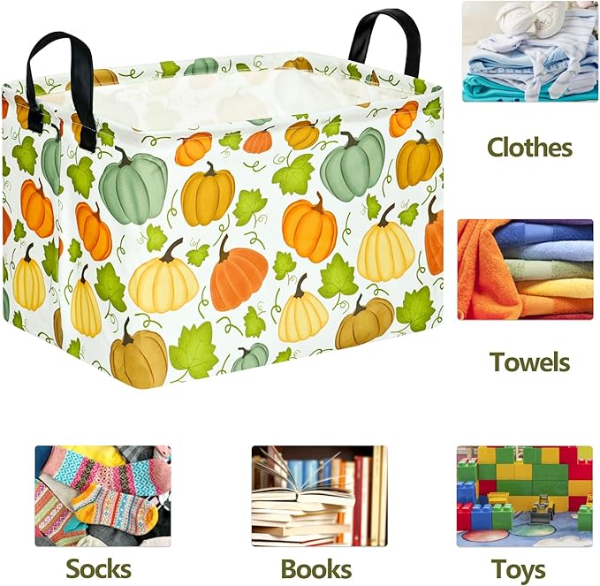ACMUUNI Rectangle Gift Shelf Nursery Storage Basket Laundry Hamper Storage Box and Bins for Home Clothes with Handles