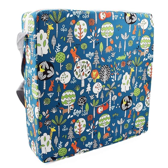 Dining Chair Heightening Cushion Portable Dismountable Adjustable Highchair Booster for Baby Toddler Kids Infant Washable Thick Chair Seat Pad Mat (Green Forest)
