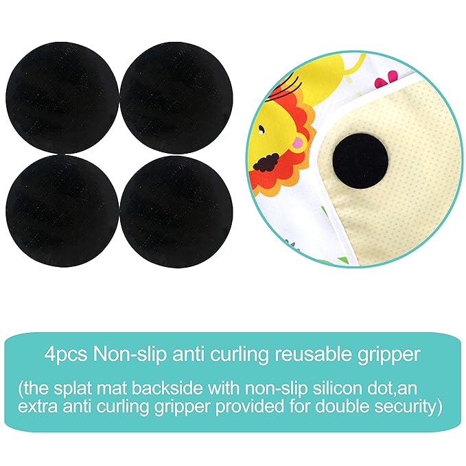 Paw Legend Washable Highchair Splat Floor Mat- Anti-Slip Silicone Spot Splash Mess Mat(53'' X 53'')-Food Catcher Art Craft Leak Proof Mat,Animal