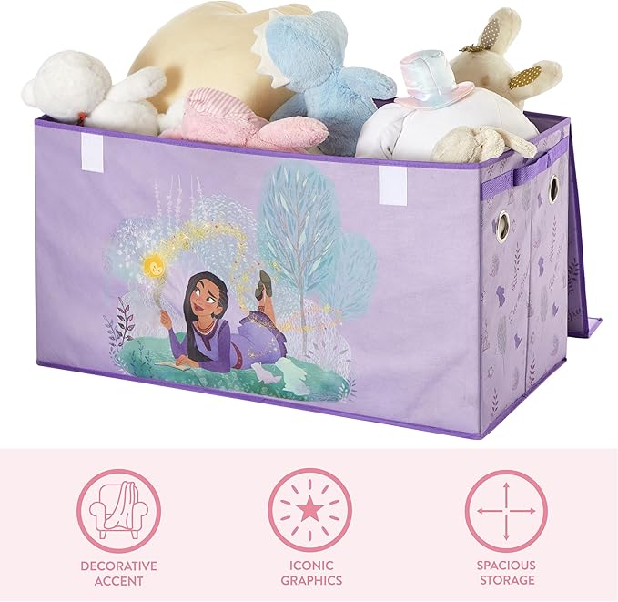 Idea Nuova Disney Wish Collapsible Storage Trunk, Durable with Soft Lid, 28.5"x14.5"x16"