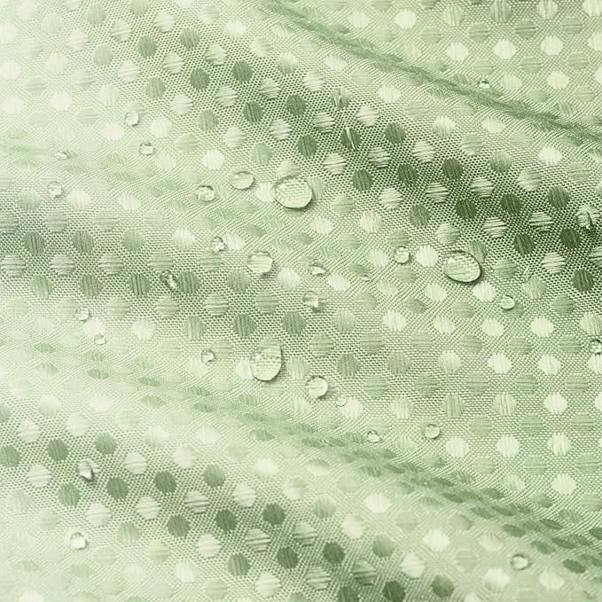 MitoVilla Sage Green Ombre Waffle Small Stall Shower Curtain 36 x 72, Half Size Fabric Narrow Shower Curtains for Bathroom Decor, 36 inch Weighted Shower Curtain Set with Plastic Hooks