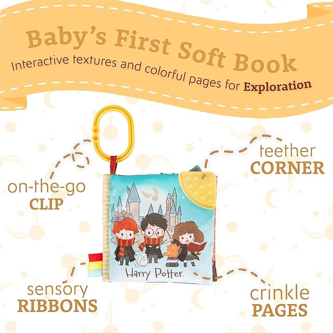 Kids Preferred Harry Potter Soft Book with Toy, Teether, and Crinkle, 5 Inches