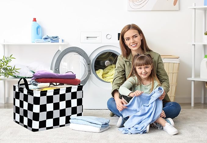ACMUUNI Rectangle Gift Shelf Nursery Storage Basket Laundry Hamper Storage Box and Bins for Home Clothes with Handles